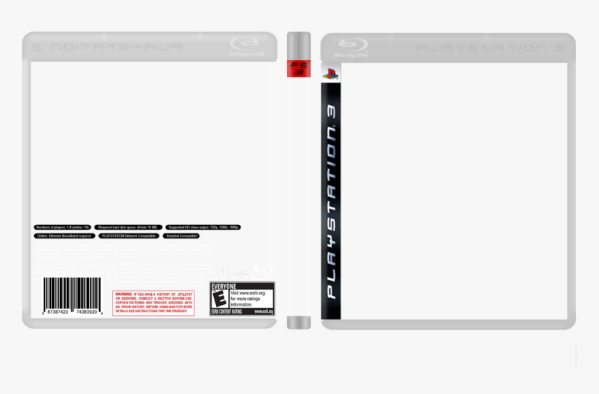 Ps3 Disc Case Template , Png Download - Ps3 Disk Cover Template, Transparent Png, Free Download