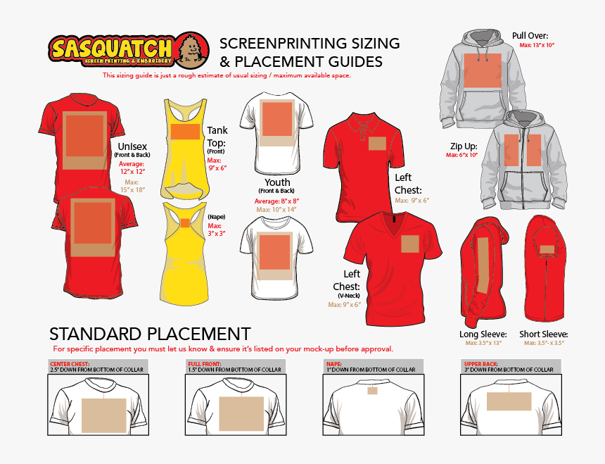 Sasquatch Screen Printing & Embroidery - Screen Printing Mock Ups, HD Png Download, Free Download