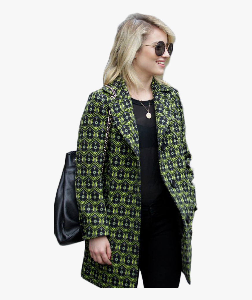 Dianna Agron Wearing A Green Jacket Png - Cardigan, Transparent Png, Free Download