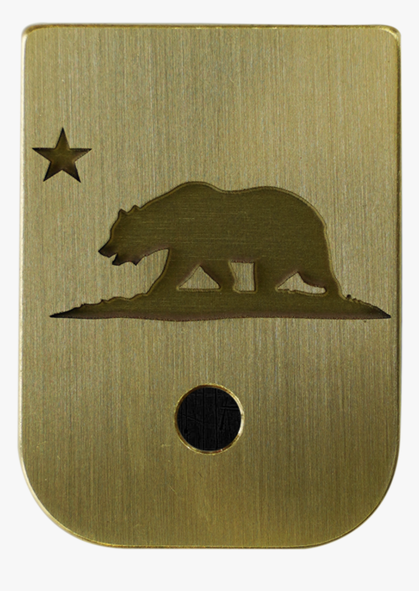 California Flag Brass Brushed Finish Mag Plate - California Republic Bear, HD Png Download, Free Download