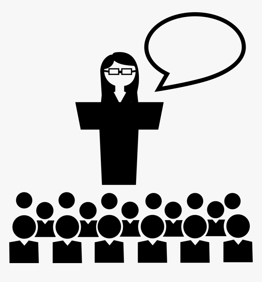 School Group With One Female Student Talking In Front - Students Icon, HD Png Download, Free Download