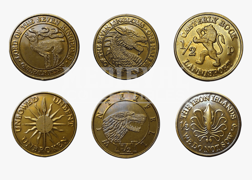 Game Of Thrones Set Of Half-pennies , Png Download - Coin, Transparent Png, Free Download