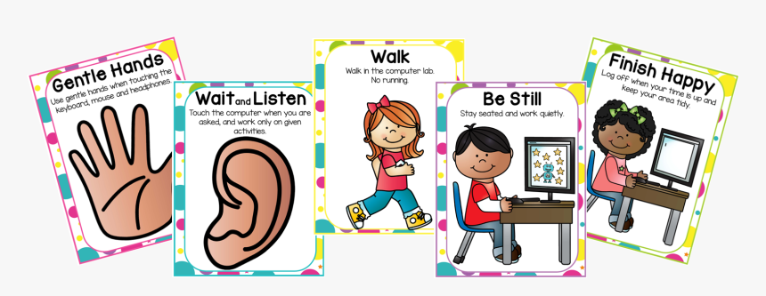 The Children Repeated Them - Kindergarten Computer Lab Rules, HD Png Download, Free Download