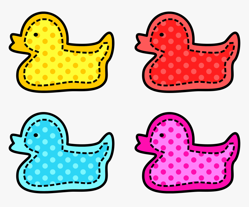 Colorful Stitched Ducks Clip Arts - Printable Stickers Ducks, HD Png Download, Free Download