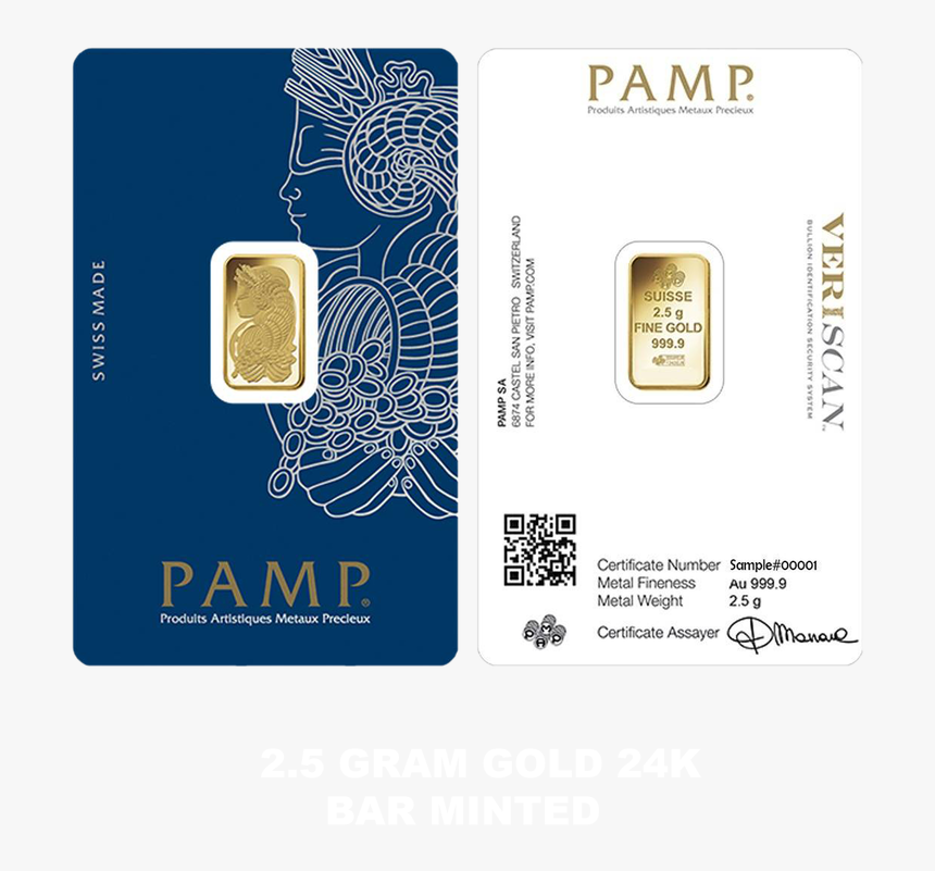 Pamp Gold Bar 2.5 G, HD Png Download, Free Download