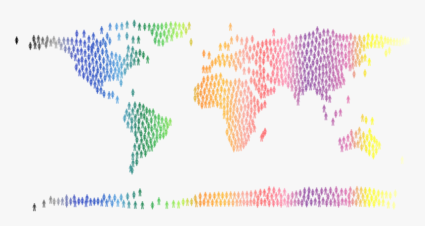 People World Map Prismatic 4 Clip Arts - Map Of World People, HD Png Download, Free Download