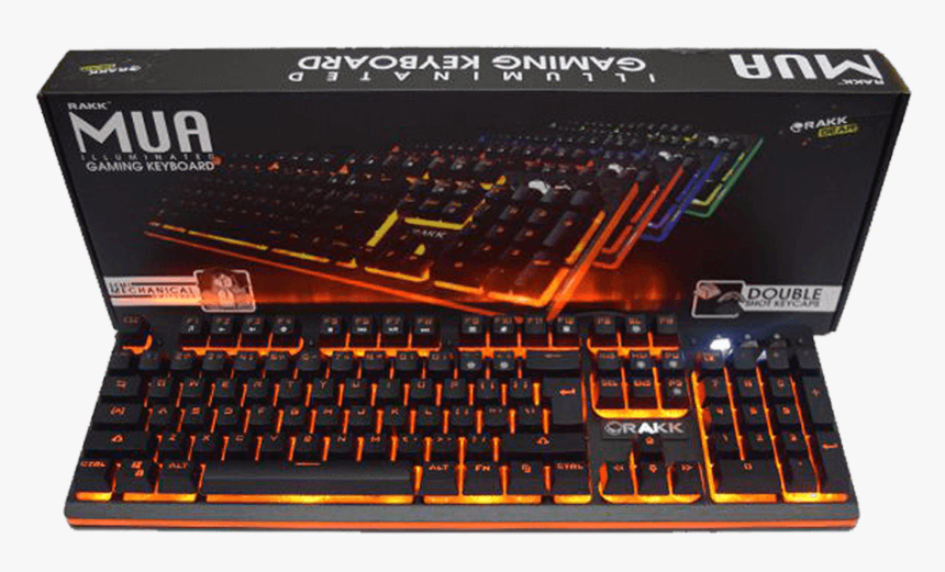 Rakk Mua Illuminated Plunger Gaming Keyboard Orange"
 - Numeric Keypad, HD Png Download, Free Download