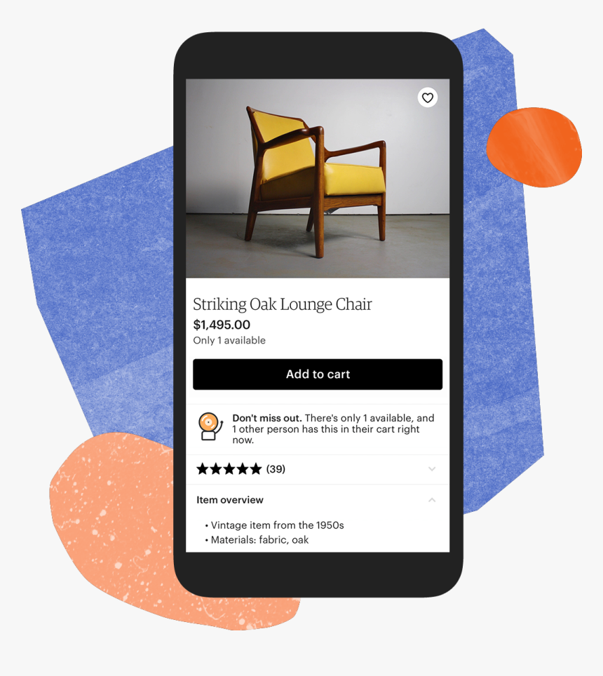 Download The Etsy App - Chair, HD Png Download, Free Download