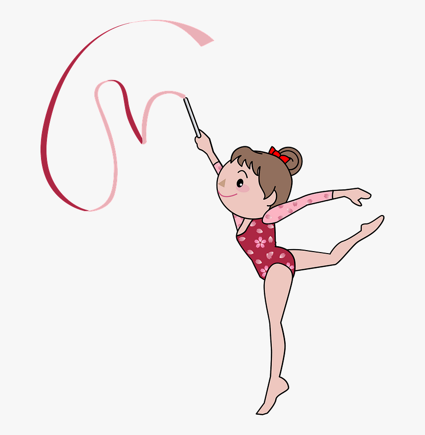 Rhythmic Gymnastics Ribbon Clipart - Rhythmic Gymnastic Cartoon, HD Png Download, Free Download