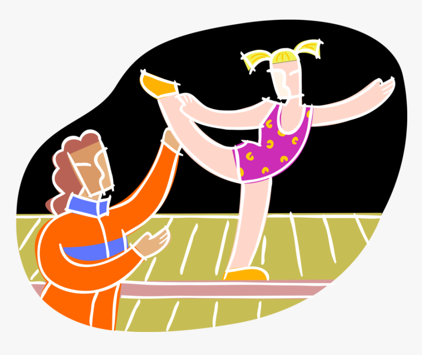 Gymnast Vector Gymnastics - Gymnastics Coach Clipart, HD Png Download, Free Download