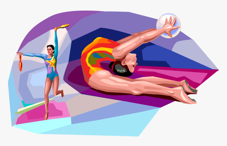 Gymnast Vector Rhythmic Gymnastics - Illustration, HD Png Download, Free Download