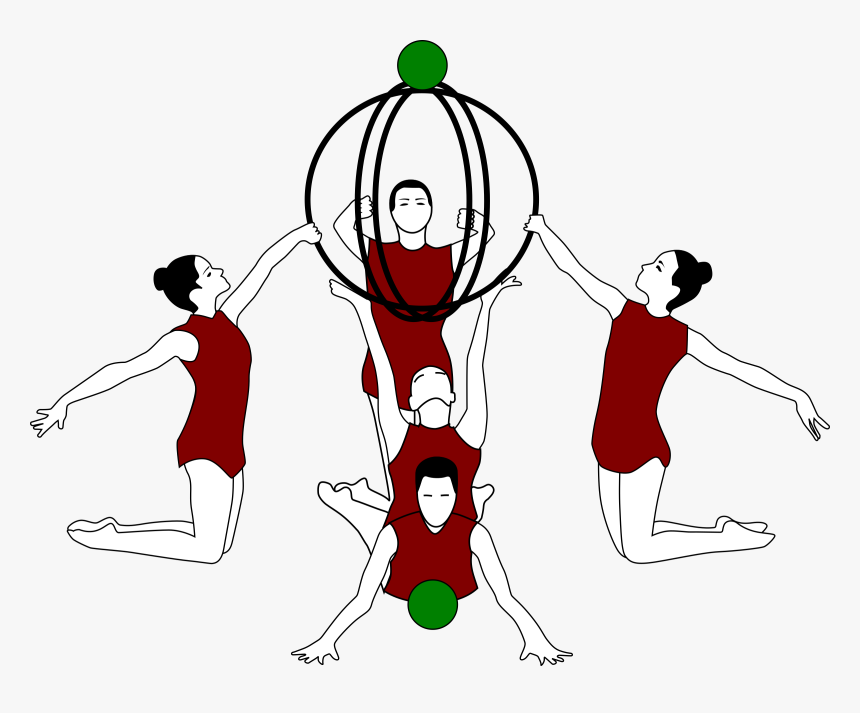 Rhythmic Gymnastics With Bows And Ball Clip Arts - Gimnasia Acrobatica Dibujos Animados, HD Png Download, Free Download