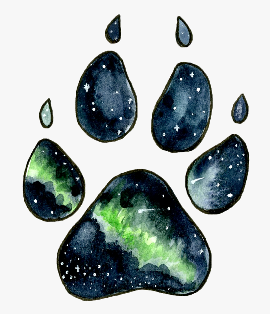 An Illustration Of A Galaxy Printed Wolf Paw Imprint, HD Png Download, Free Download