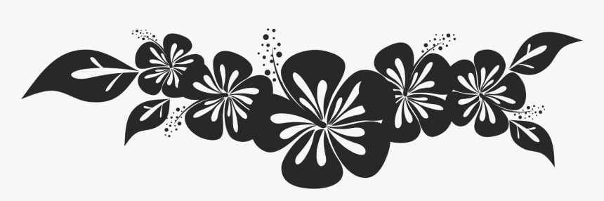 Hibiscus Spray Rubber Stamp - Hibiscus Flower Silhoette Png, Transparent Png, Free Download