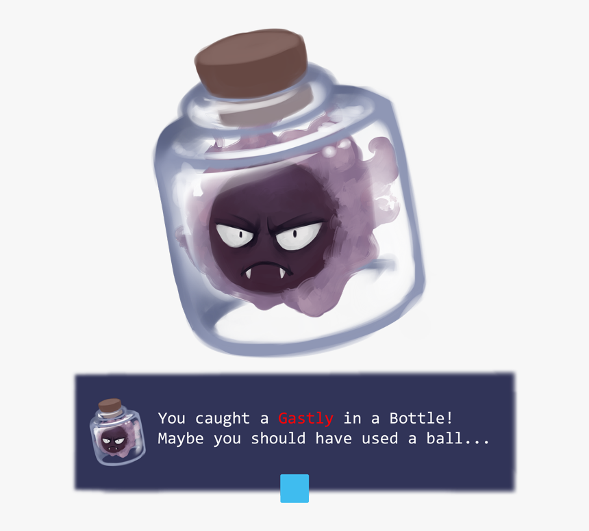 Gastly In A Bottle You Caught A Maybe You Should Have - Water Bottle, HD Png Download, Free Download