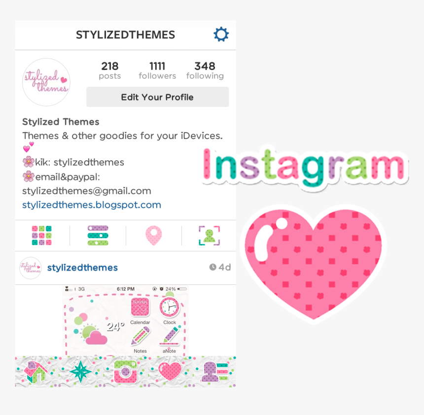 Playful Instagram Theme - Heart, HD Png Download, Free Download