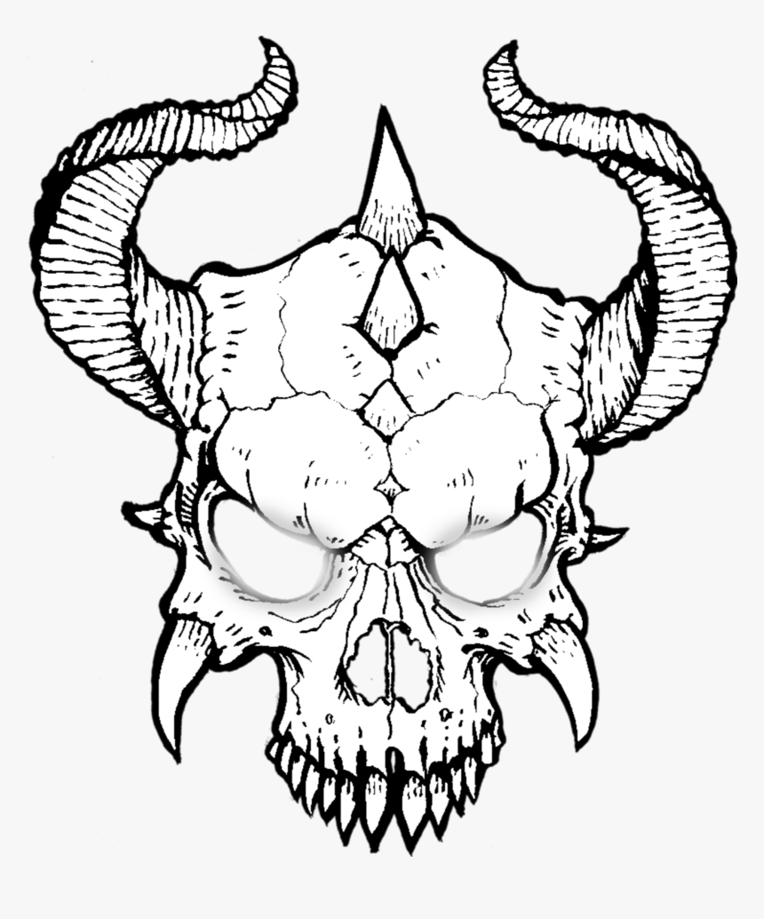 #skull #skulls #devil #demon #mask #evil - Draw A Devil Horn, HD Png Download, Free Download