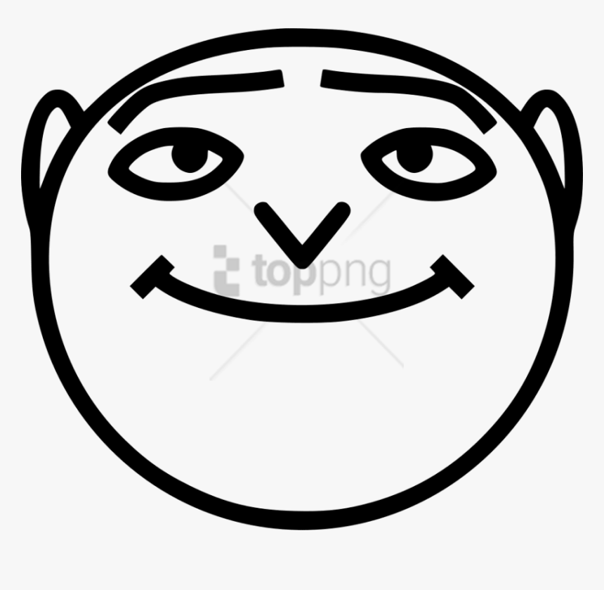 Free Png Gru Smiling Transparent Png Image With Transparent - Gru Black And White, Png Download, Free Download