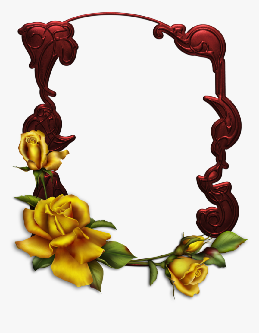 Yellow Roses Frame Art Clipart , Png Download - Clipart Yellow Frame Roses, Transparent Png, Free Download