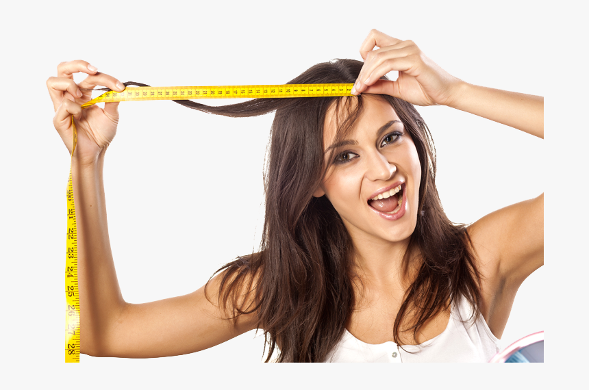 Hair Growth Png High-quality Image - Girl With Measure Tape, Transparent Png, Free Download