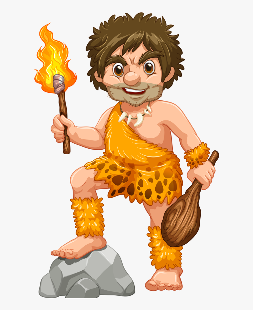Transparent Caveman Clipart - Stone Age Man Clipart, HD Png Download, Free Download