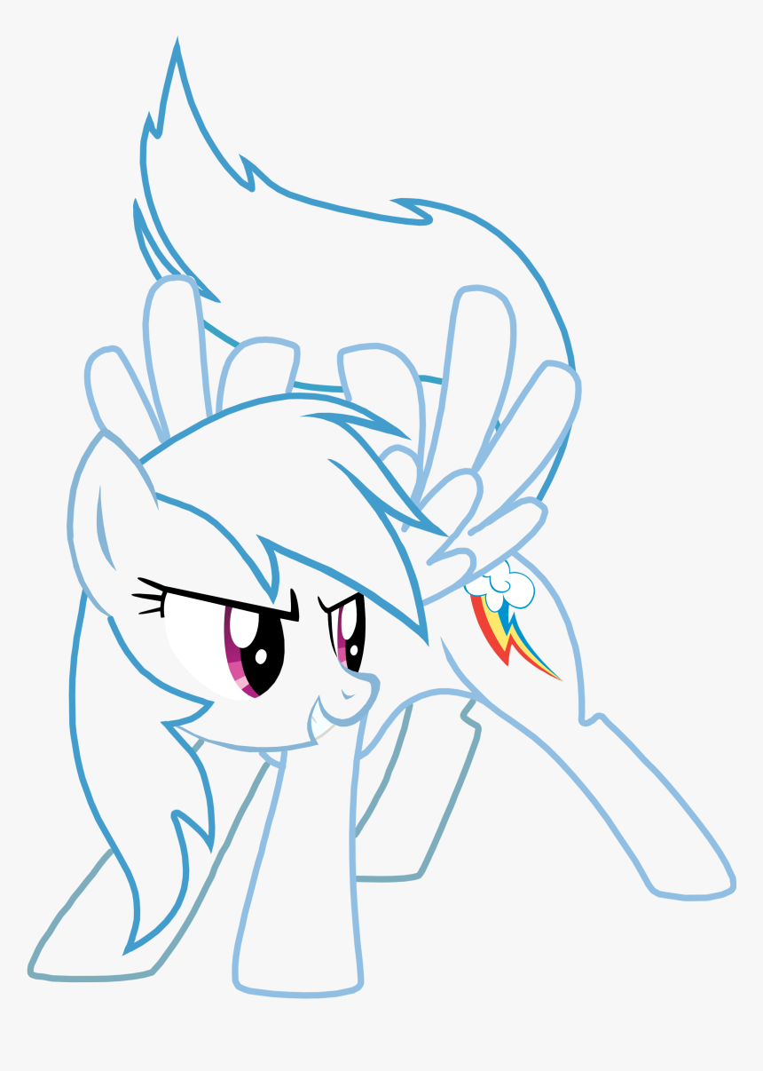 Black And White Rainbow Outline - Rainbow Dash, HD Png Download, Free Download