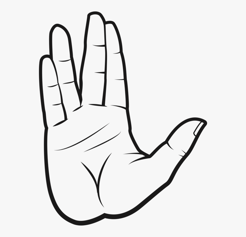 Line Art,drawing,thumb - Live Long And Prosper Vector, HD Png Download, Free Download