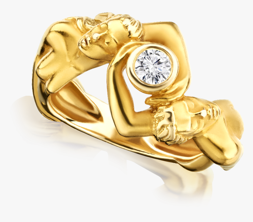 Art Nouveau Design 18ct Yellow Gold Ring - Ring, HD Png Download, Free Download