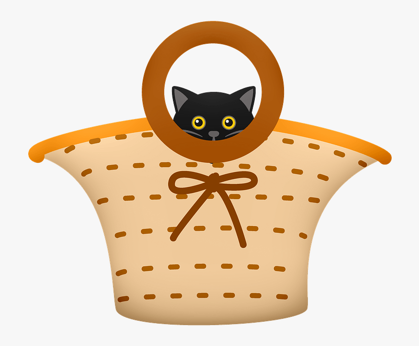 Black Cat In Women Bag Clipart - Black Cat, HD Png Download, Free Download