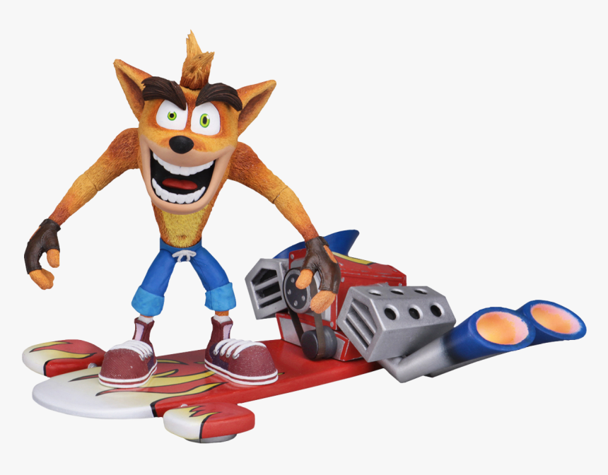 Crash Bandicoot With Hoverboard 7” Scale Action Figure - Crash Bandicoot Neca Jetboard, HD Png Download, Free Download