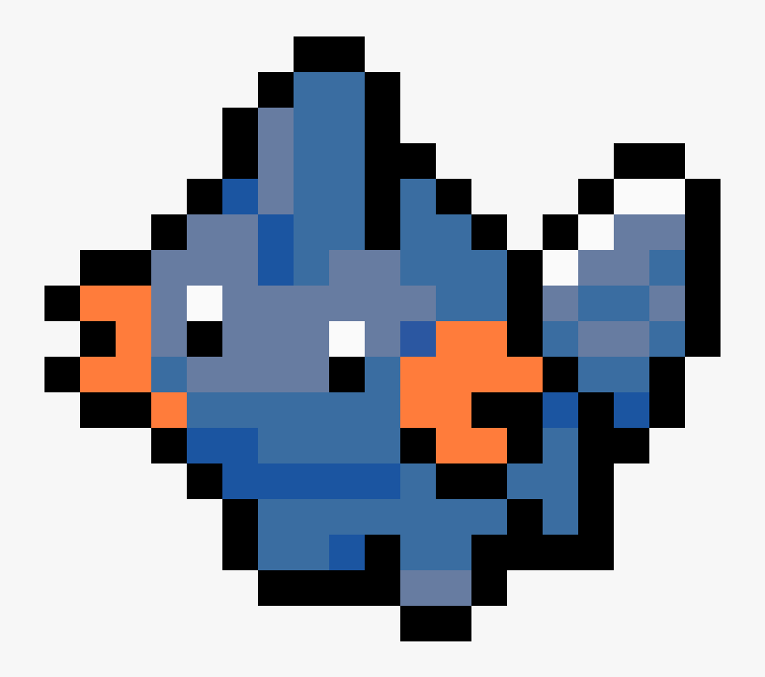 Badly Colored Mudkip - Mudkip Pixel Art Minecraft, HD Png Download, Free Download