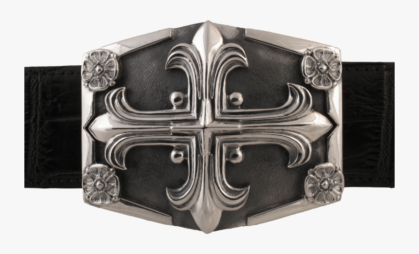 Sterling Gothic Cross On Shield Buckle - Gothic Belt Buckle Transparent, HD Png Download, Free Download
