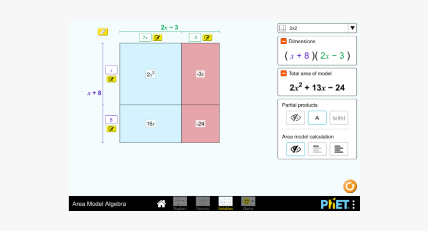 Algebraic Expressions With Area Model, HD Png Download, Free Download