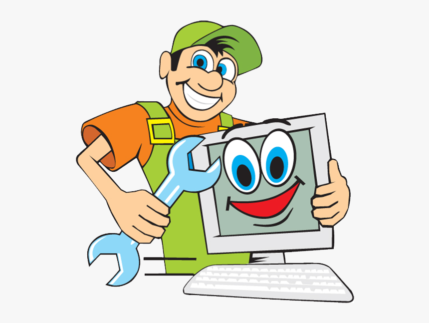 Computer Repair Cartoon Clipart , Png Download - Taking Care Of Computer Clipart, Transparent Png, Free Download