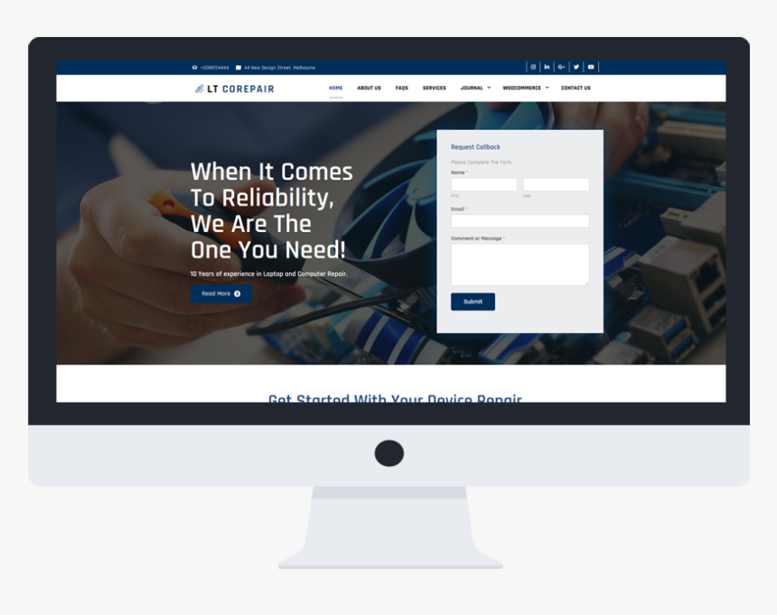 Lt Corepair Free Wordpress Theme - Computer Monitor, HD Png Download, Free Download