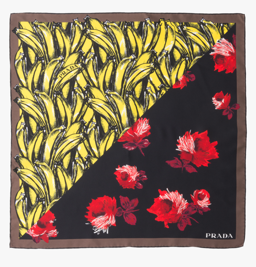 Double Match Bananas Printed 55 Silk Scarf - Foulard Prada Banana, HD Png Download, Free Download
