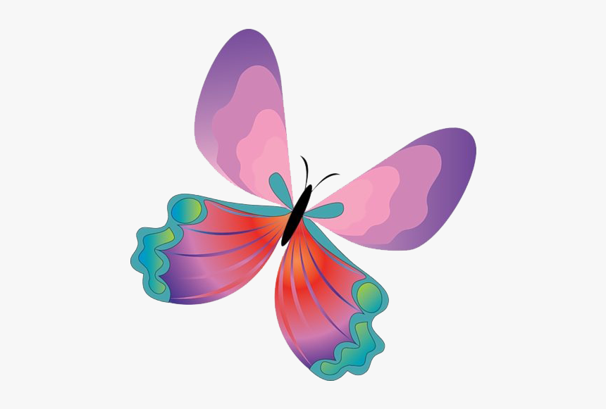 pink flying butterfly clipart