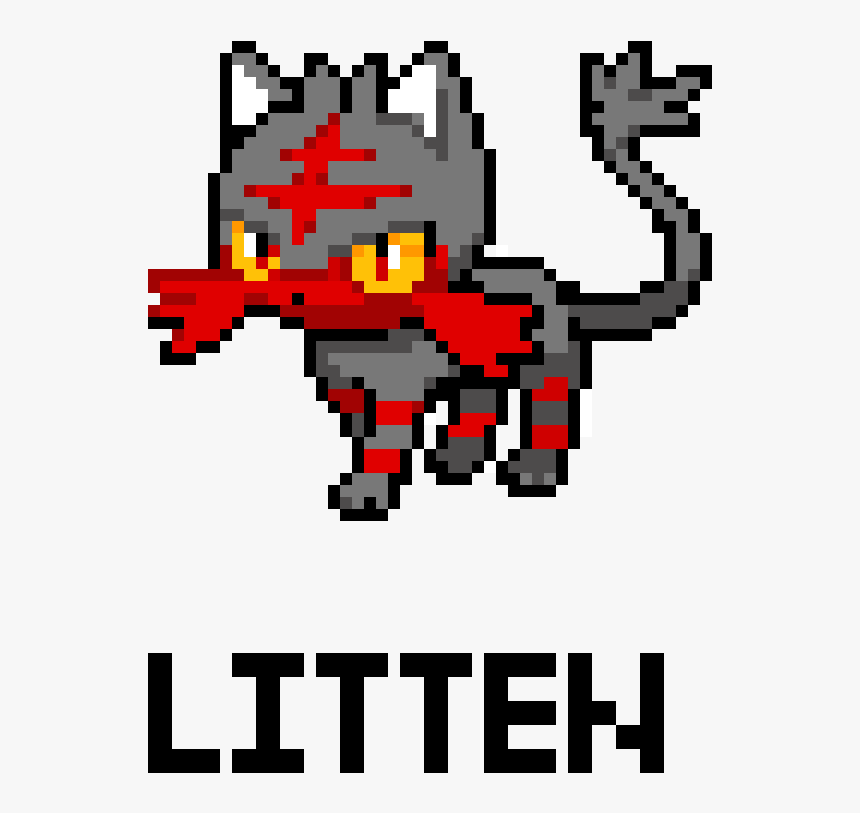 Colors Download Settings - Pixel Art Pokemon Litten, HD Png Download, Free Download