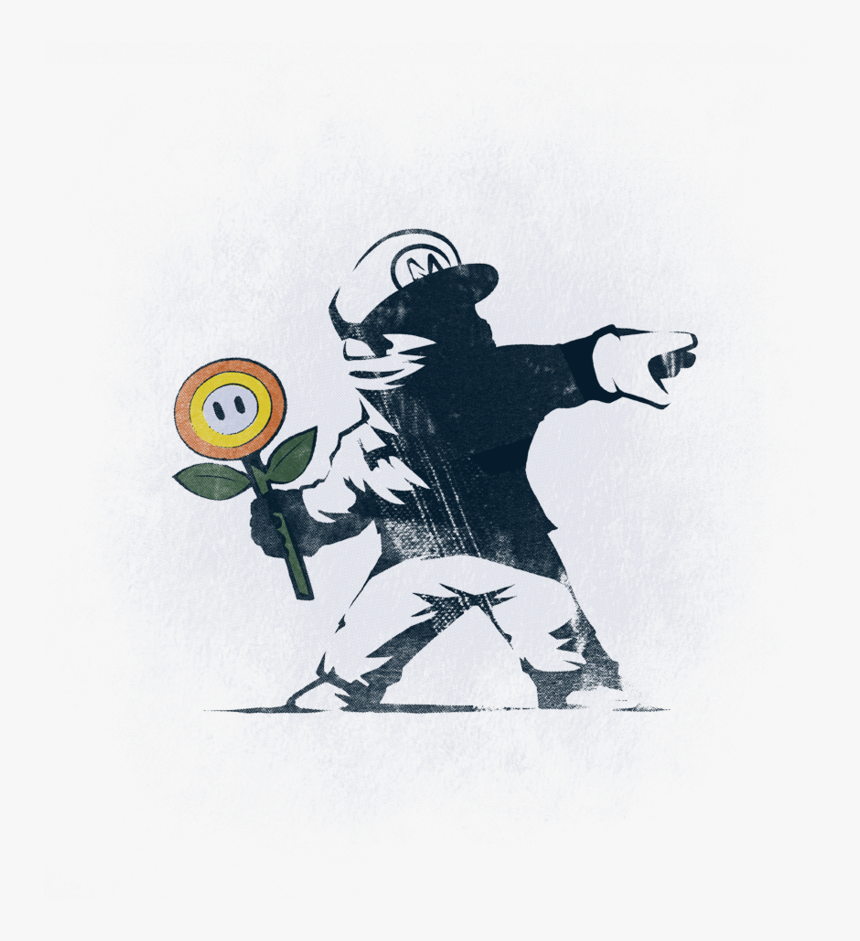 Mario Banksy Flower , Png Download - Banksy Mario Flower, Transparent Png, Free Download