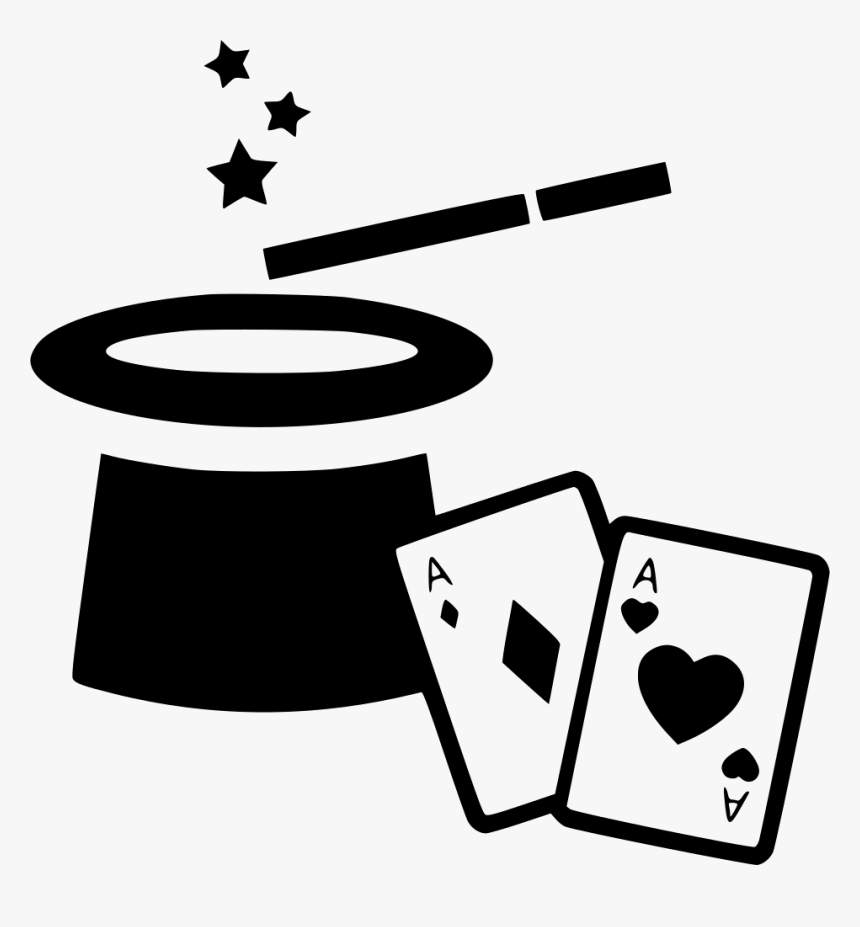 Cards Clipart Magic Card - Magic Hat Clipart Black And White, HD Png Download, Free Download