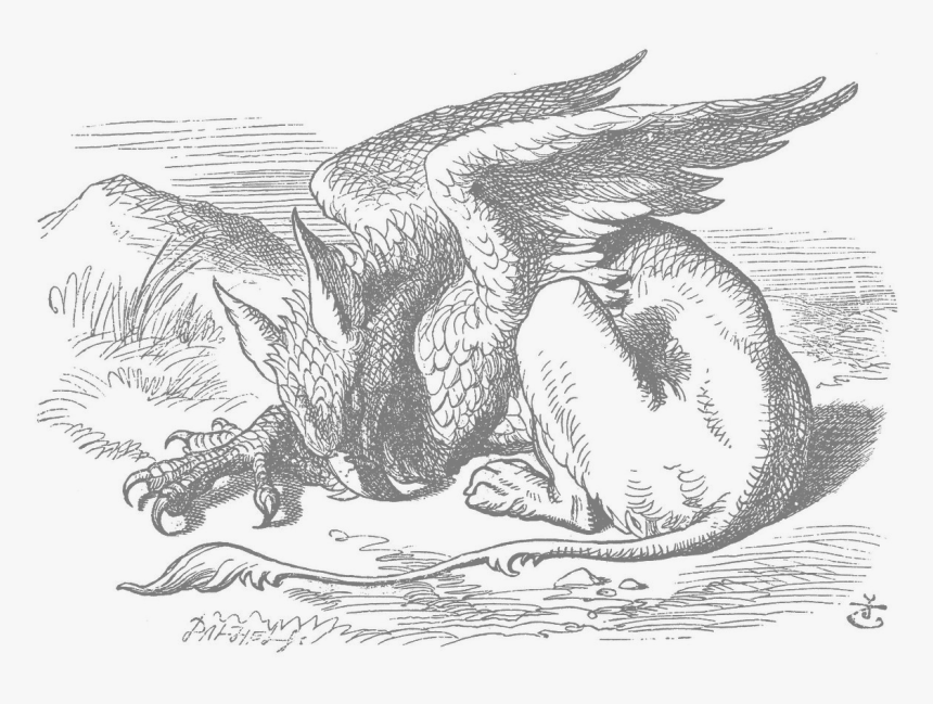 Alice In Wonderland Original Illustrations Gryphon - Gryphon Alice In Wonderland, HD Png Download, Free Download