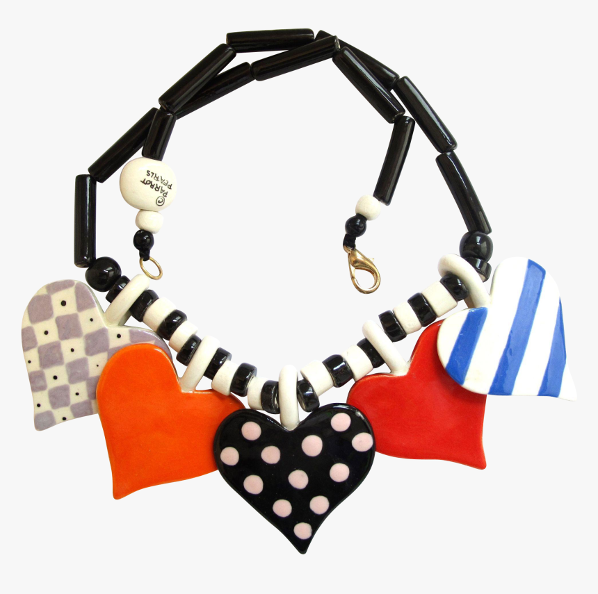 Parrot Pearls Large Ceramic Hearts Necklace - Polka Dot, HD Png Download, Free Download