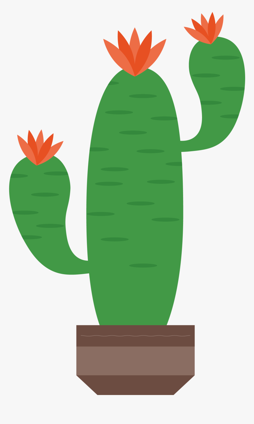 Cactaceae Artworks Illustration - Flowering Cactus Clipart Png, Transparent Png, Free Download