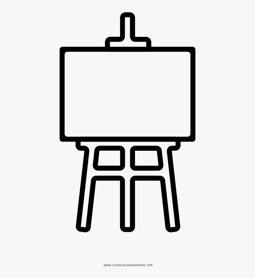 Black and White Easel Clip Art - Black and White Easel Image