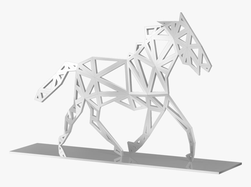 Modern Silver Trotting Horse Mustang Animal Garden - Sculptures Png Modern, Transparent Png, Free Download