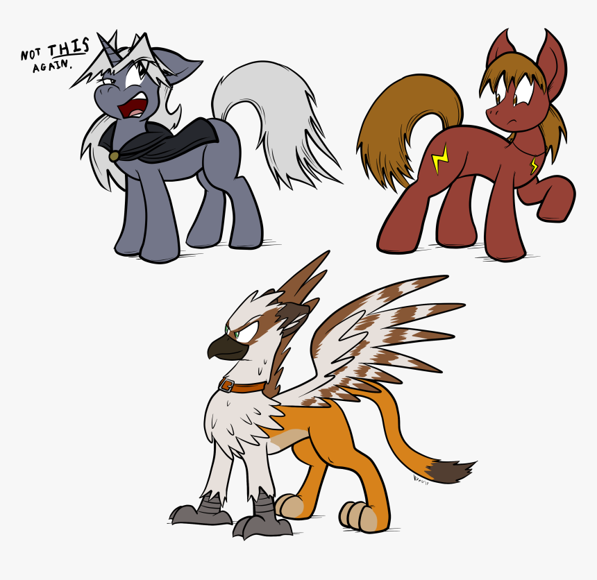 Two Ponies And A Griffin , Png Download - Cartoon, Transparent Png, Free Download