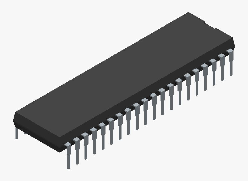 Pic18f4550 I/p - Microchip - 3d Model - Dual In Line - Electronics, HD Png Download, Free Download