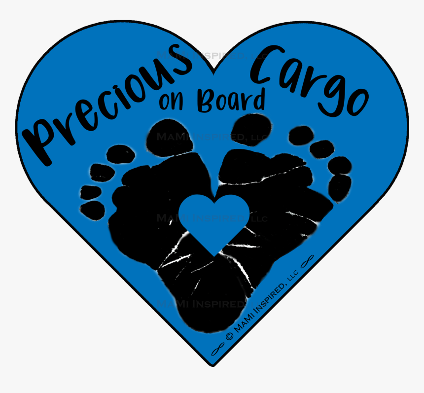 Precious Cargo On Board Footprint Heart Car Magnet - Dog, HD Png Download, Free Download