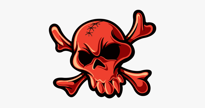 Red Crossbones Skull - Skull, HD Png Download, Free Download