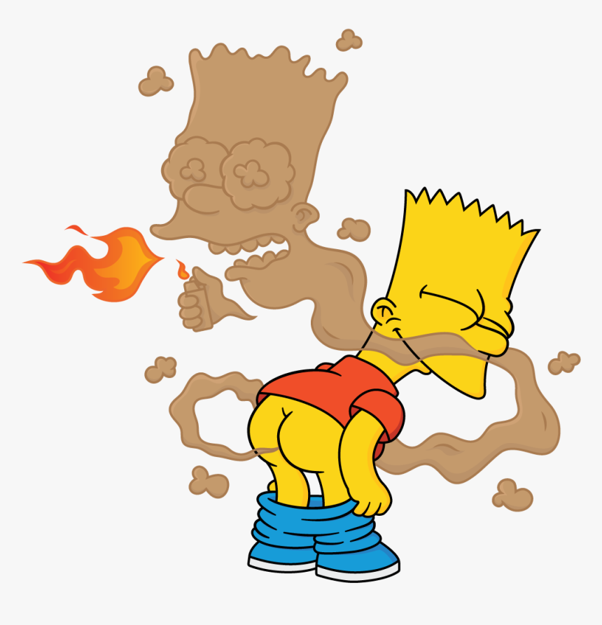 Bart Simpson Smelling His Own Fart Then Lighting It - Bart Simpson Fart, HD Png Download, Free Download